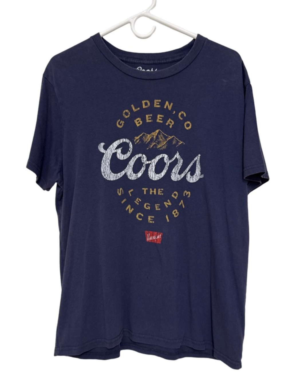Coors Golden  Co. Beer Company Navy Graphic Beer T-Shirt Medium
